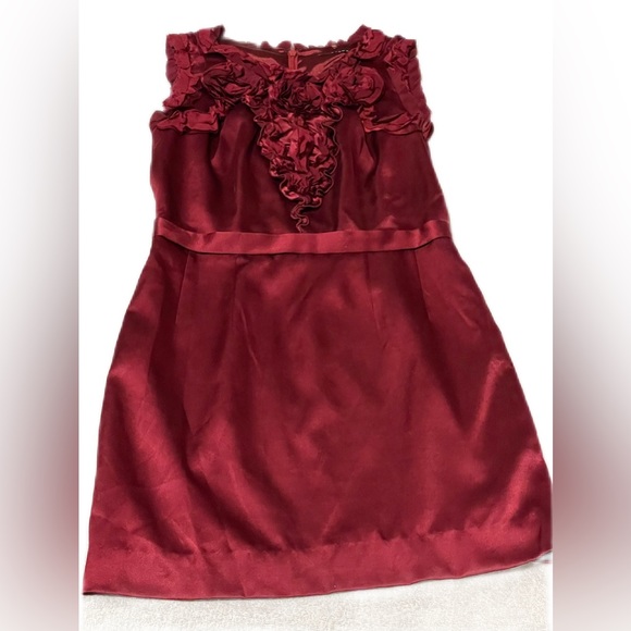 Ellie Tahari silk red sleeveless, Mini dress size 0 - Picture 1 of 10